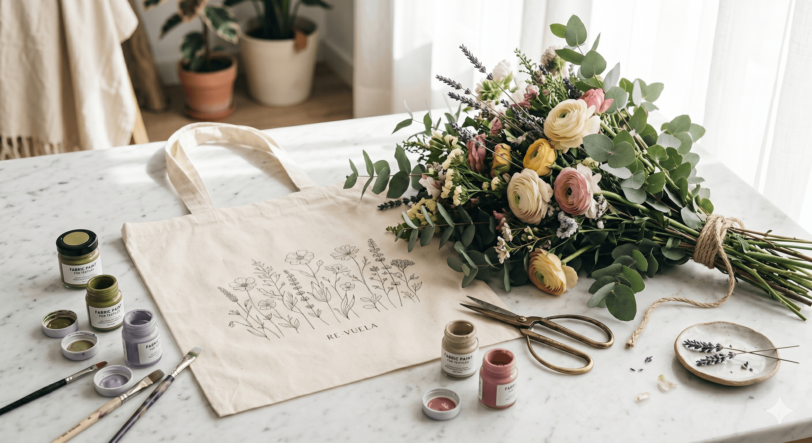 Taller Floral (tote bags + ramo)